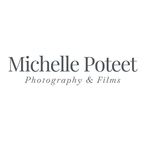 Logo with the text "Michelle Poteet Photography & Films" on a white background.