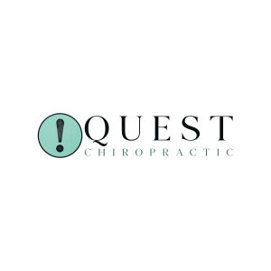 Quest Chiropractic logo with an exclamation mark inside a circle followed by the text "QUEST CHIROPRACTIC.