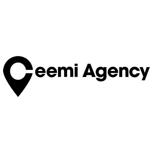 Ceemi Agency logo with a map pin icon forming the letter C, followed by the agency name in bold black text.
