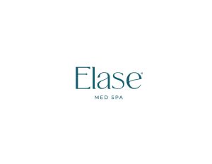 Elase Med Spa logo with teal text on a white background.