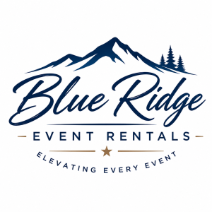 Blue Ridge Event Rentals logo with mountain, trees, and the tagline “Elevating Every Event” below the name.