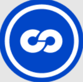 Blue circle with two white arrows forming a continuous loop inside, symbolizing infinity or recycling.